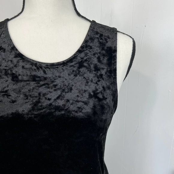 MINKPINK Sheer Mesh Back Crushed Velvet Mini Dress Sz XS Black Party Fit & Flare - Picture 4 of 6